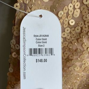 Jessica Simpson gold sequence dress